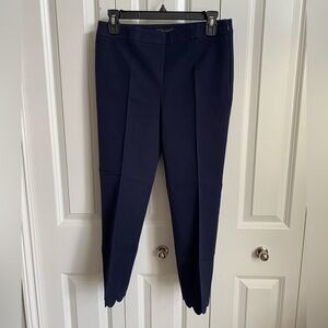Talbots Navy Women's Chatham Scalloped Bottom Pants